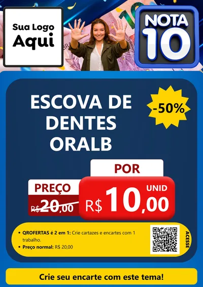Modelo de Cartaz para Cartaz A4 Vertical com o tema Nota 10 para Higiene Pessoal