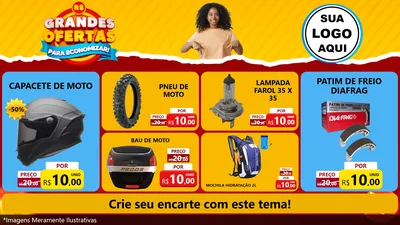 Modelo de TV para TV Horizontal com o tema Grandes Ofertas Para Economizar! para Moto peças