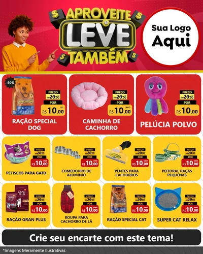 Modelo de Rede Social para Feed Instagram com o tema Aproveite e Leve Também para Pet Shop