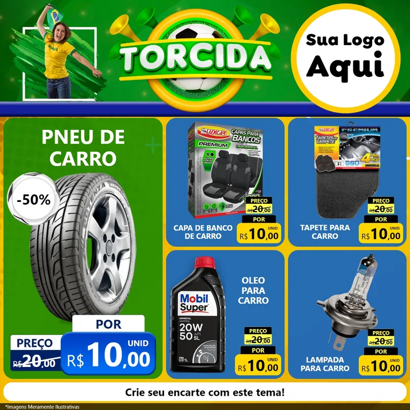 Modelo de Rede Social para Feed Facebook com o tema Torcida para Auto peças