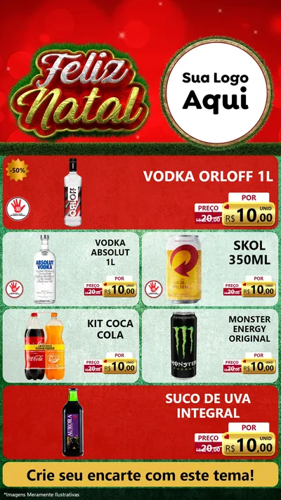 Modelo de TV para TV Vertical com o tema Feliz Natal para Distribuidora de bebidas