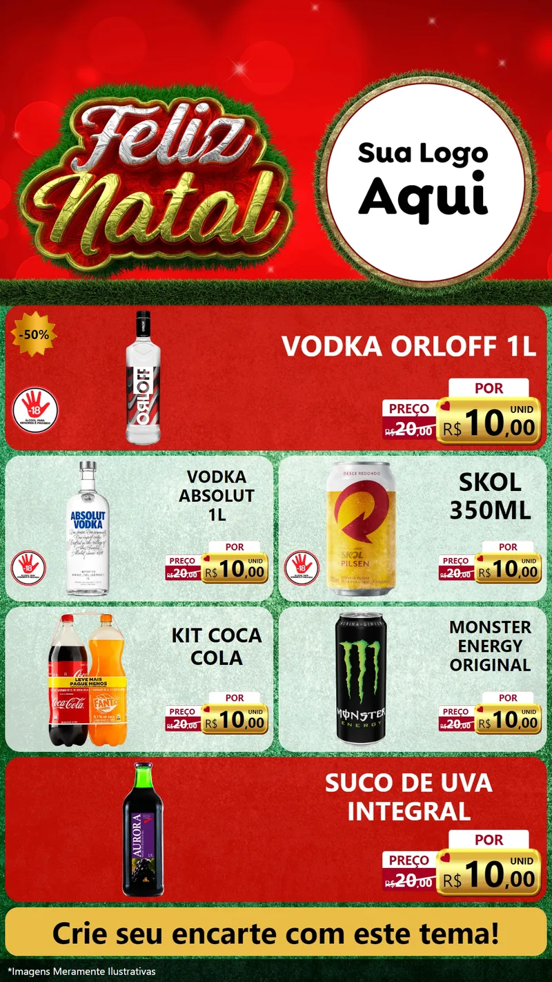 Modelo de TV para TV Vertical com o tema Feliz Natal para Distribuidora de bebidas