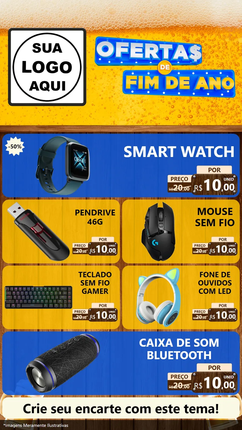 Modelo de TV para TV Vertical com o tema Ofertas de Fim de Ano para Informática