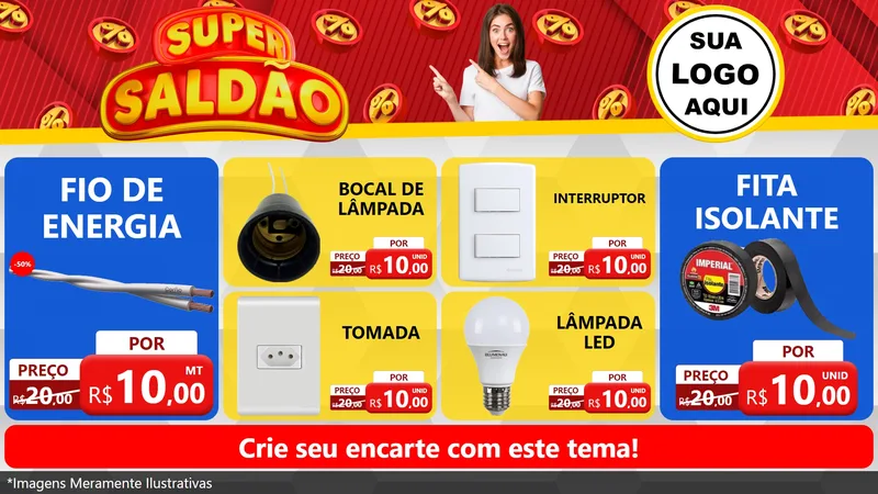 Modelo de TV para TV Horizontal com o tema Super Saldão para Materiais Elétricos