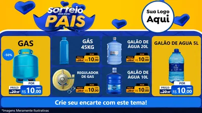 Modelo de TV para TV Horizontal com o tema Sorteio Dia dos Pais para Água e gás