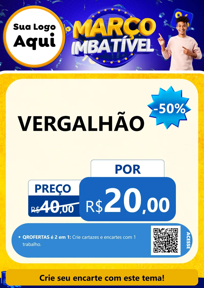 Modelo de Cartaz para Cartaz A4 Vertical com o tema Março Imbatível para Ferragens