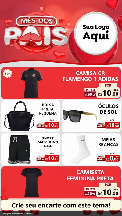 Modelo de TV para TV Vertical com o tema Mês dos Pais para Roupas e acessórios