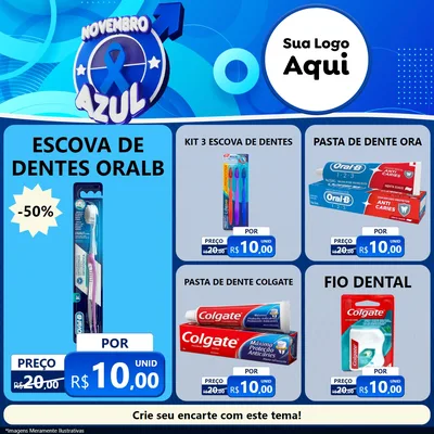 Modelo de Rede Social para Feed Facebook com o tema Novembro Azul para Higiene Pessoal