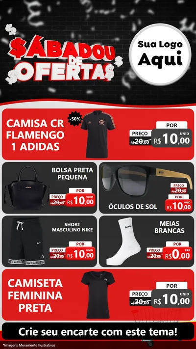 Modelo de TV para TV Vertical com o tema Sabadou de Ofertas para Roupas e acessórios