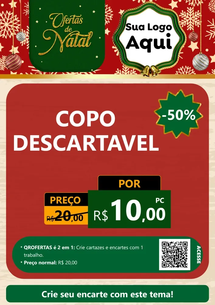 Modelo de Cartaz para Cartaz A4 Vertical com o tema Natal de Ofertas para Embalagens
