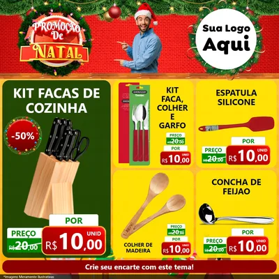 Modelo de Rede Social para Feed Facebook com o tema Promoção de Natal para Utilidades Domésticas