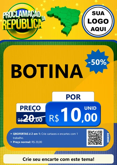 Modelo de Cartaz para Cartaz A4 Vertical com o tema Proclamação da República para Agropecuária
