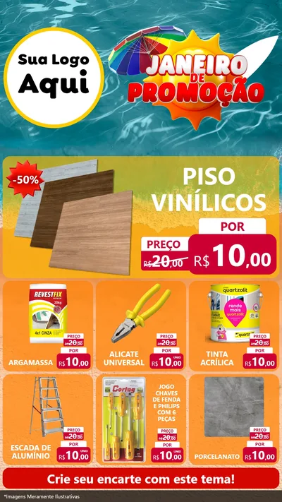 Modelo de Rede Social para Stories com o tema Janeiro de Promoção para Material para Construção