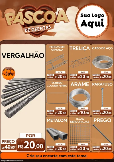 Modelo de Encarte para Encarte A4 Vertical com o tema Páscoa de Ofertas para Ferragens