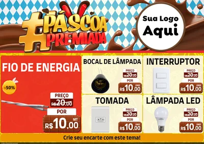 Modelo de Encarte para Encarte A4 Horizontal com o tema Páscoa Premiada para Materiais Elétricos