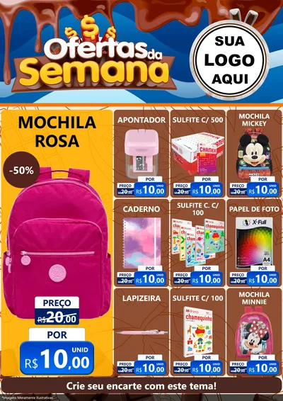 Modelo de Encarte para Encarte A4 Vertical com o tema Ofertas da Semana - Páscoa para Papelaria