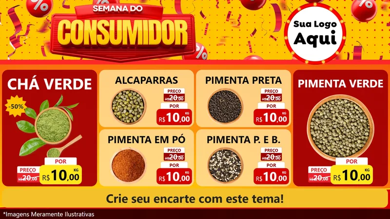 Modelo de TV para TV Horizontal com o tema Semana do Consumidor para Produtos Naturais