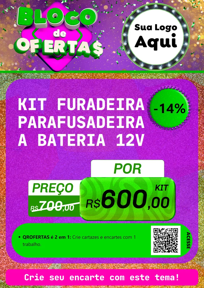 Modelo de Cartaz para Cartaz A4 Vertical com o tema Bloco de Ofertas para Maquinas e Ferramentas
