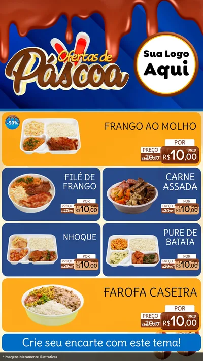 Modelo de TV para TV Vertical com o tema Ofertas de Páscoa para Restaurante