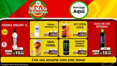 Modelo de TV para TV Horizontal com o tema Semana Farroupilha para Distribuidora de bebidas