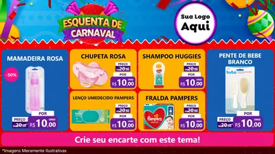 Modelo de TV para TV Horizontal com o tema Esquenta de Carnaval para Bebês