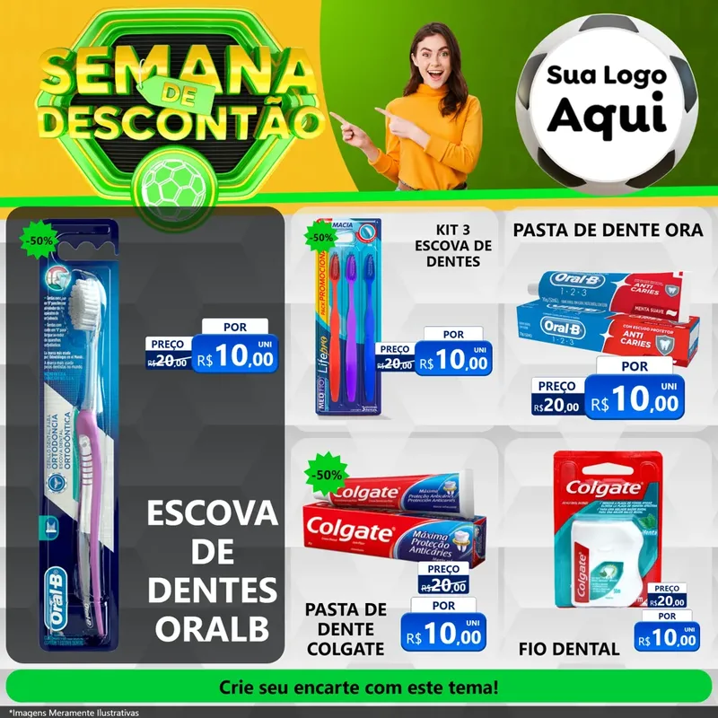Modelo de Rede Social para Feed Facebook com o tema Semana de Descontão - Copa para Higiene Pessoal