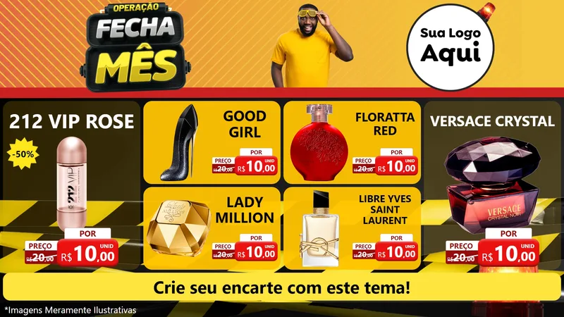 Modelo de TV para TV Horizontal com o tema Operação Fecha Mês para Perfumes