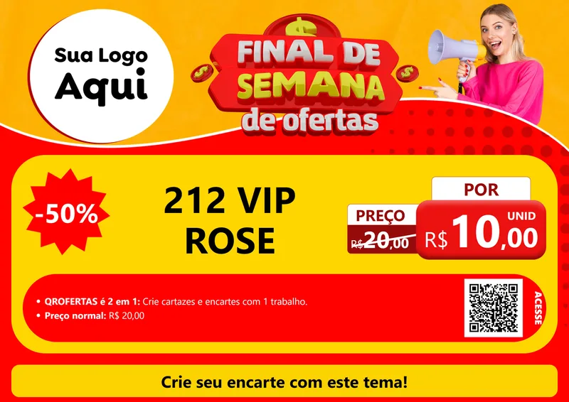 Modelo de Cartaz para Cartaz A4 Horizontal com o tema Final de Semana de Ofertas para Perfumes