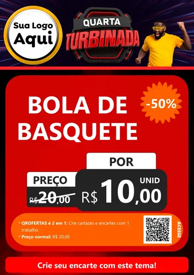 Modelo de Cartaz para Cartaz A4 Vertical com o tema Quarta Turbinada para Artigos Esportivos
