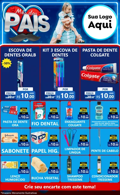 Modelo de Encarte para Encarte Grande com o tema Mês Dos Pais para Higiene Pessoal