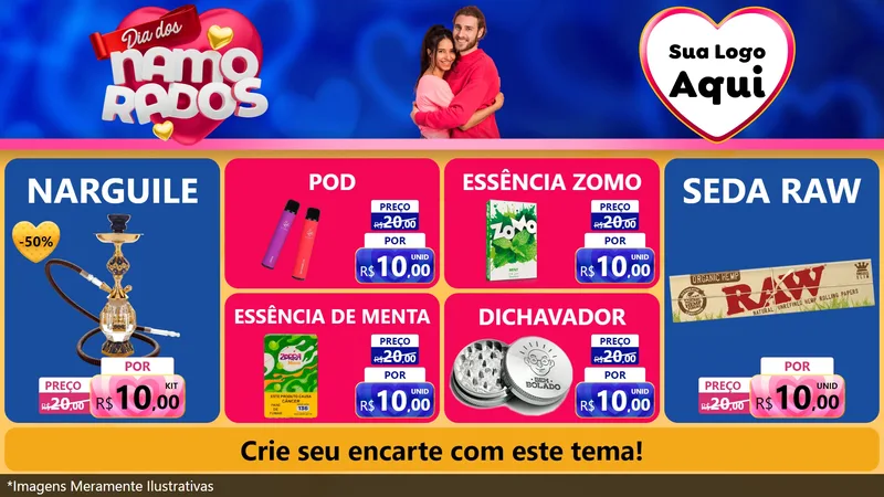 Modelo de TV para TV Horizontal com o tema Dia dos namorados para Tabacaria