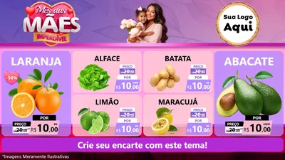 Modelo de TV para TV Horizontal com o tema Mês das Mães Imperdível para Hortifrúti