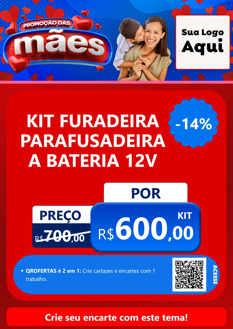 Modelo de Cartaz para Cartaz A4 Vertical com o tema Promoção das Mães para Maquinas e Ferramentas