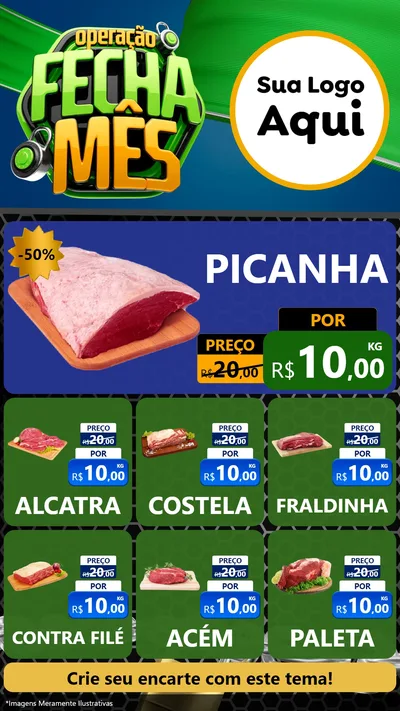 Modelo de Rede Social para Stories com o tema Operação Fecha Mês para Açougue