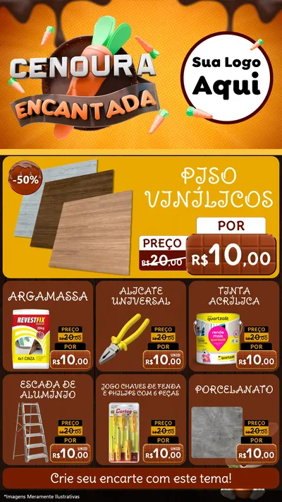 Modelo de Rede Social para Stories com o tema Cenoura Encantada - Páscoa para Material para Construção