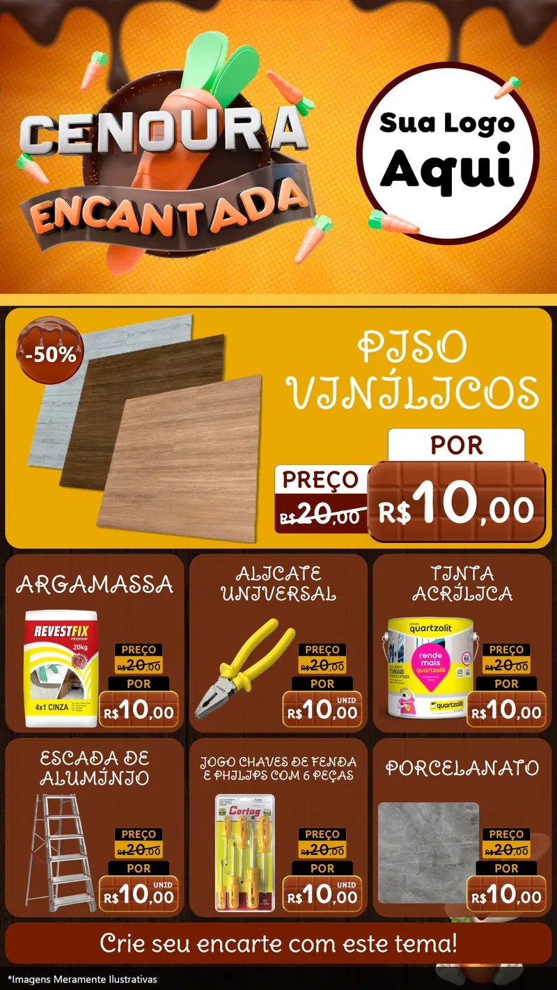 Modelo de Rede Social para Stories com o tema Cenoura Encantada - Páscoa para Material para Construção