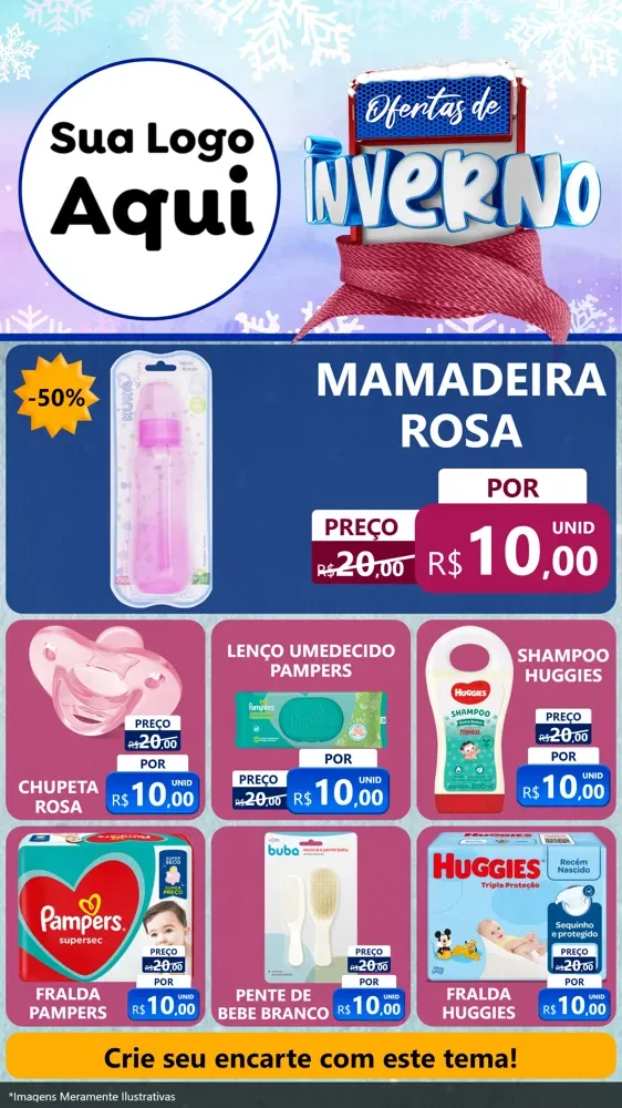 Modelo de Rede Social para Stories com o tema Ofertas de Inverno para Bebês