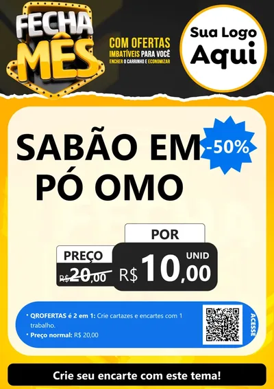 Modelo de Cartaz para Cartaz A4 Vertical com o tema Fecha Mês para Produtos de Limpeza