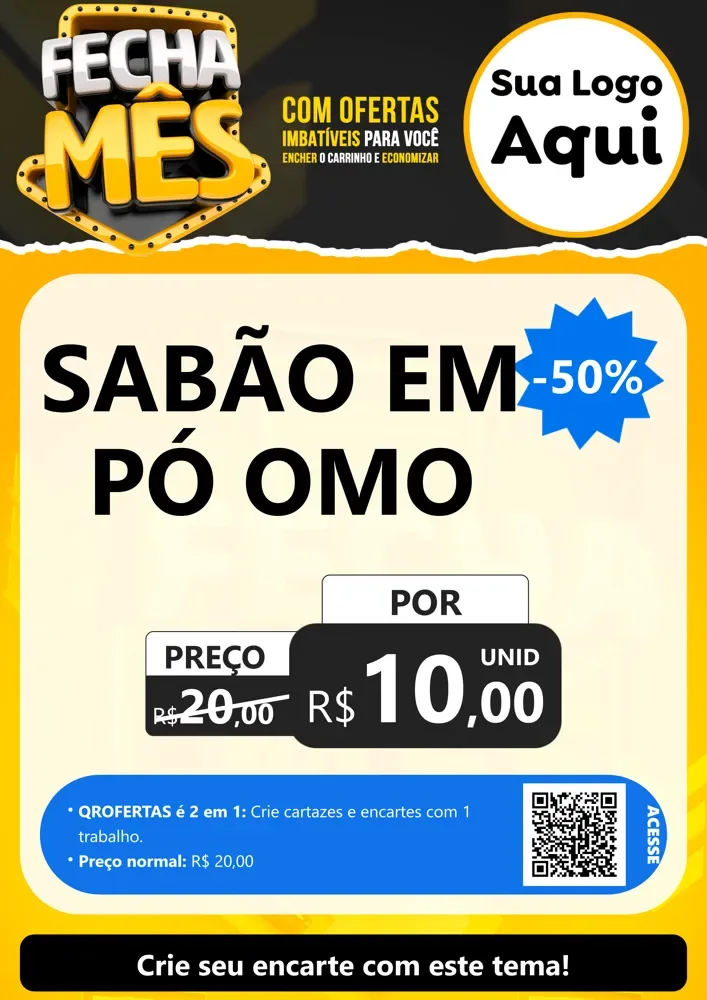 Modelo de Cartaz para Cartaz A4 Vertical com o tema Fecha Mês para Produtos de Limpeza