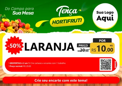 Modelo de Cartaz para Cartaz A4 Horizontal com o tema Terça hortifruti para Hortifrúti