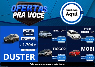 Modelo de Encarte para Encarte A4 Horizontal com o tema Ofertas Para Você - Auto e Motopeças para Concessionaria de Carros