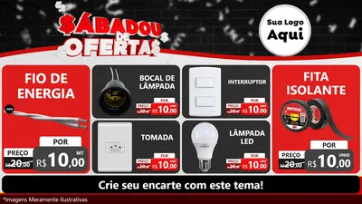 Modelo de TV para TV Horizontal com o tema Sabadou de Ofertas para Materiais Elétricos