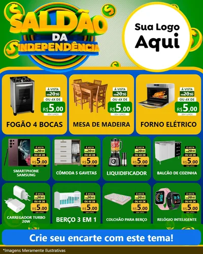Modelo de Rede Social para Feed Instagram com o tema Saldão da Indepêndencia para Móveis e Eletro