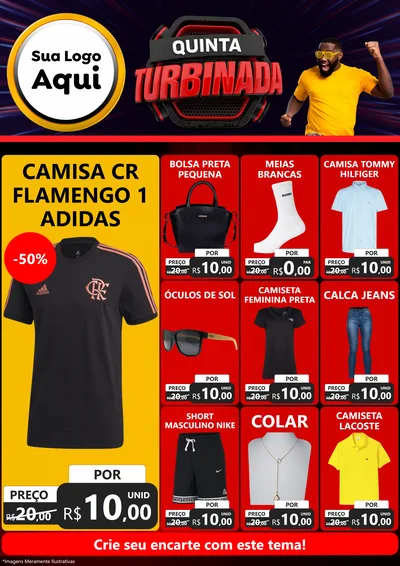 Modelo de Encarte para Encarte A4 Vertical com o tema Quinta Turbinada para Roupas e acessórios