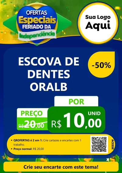 Modelo de Cartaz para Cartaz A4 Vertical com o tema Ofertas Especiais Feriado da Independência para Higiene Pessoal