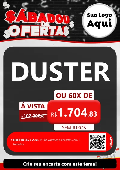 Modelo de Cartaz para Cartaz A4 Vertical com o tema Sabadou de Ofertas para Concessionaria de Carros