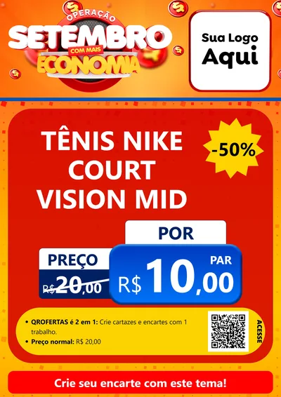 Modelo de Cartaz para Cartaz A4 Vertical com o tema Operação Setembro Com Muita Economia para Calçados