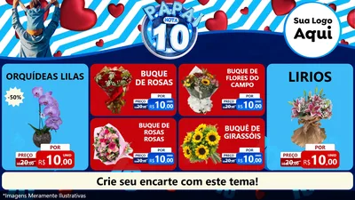 Modelo de TV para TV Horizontal com o tema Papai Nota 10 para Floricultura e jardim