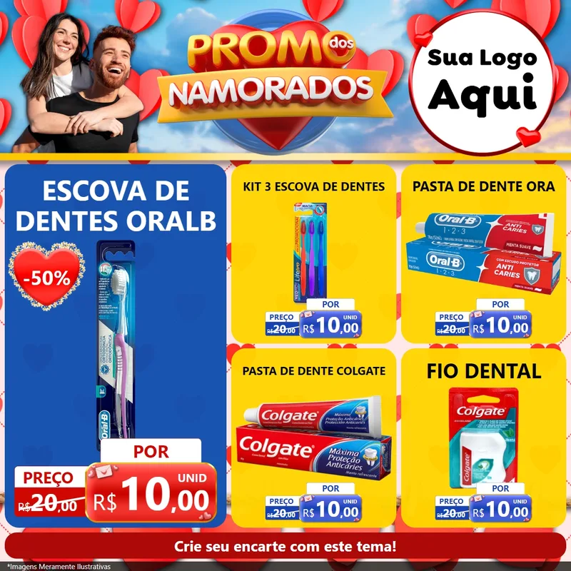 Modelo de Rede Social para Feed Facebook com o tema Promo dos Namorados para Higiene Pessoal