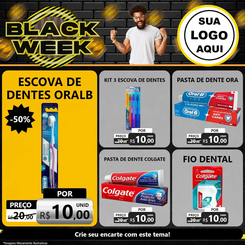 Modelo de Rede Social para Feed Facebook com o tema Black Week para Higiene Pessoal